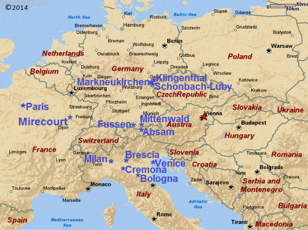 Europe Violin making-blue names